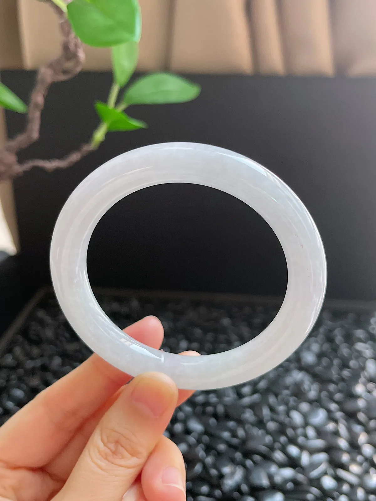 圆镯55.8圈口，翡翠手镯