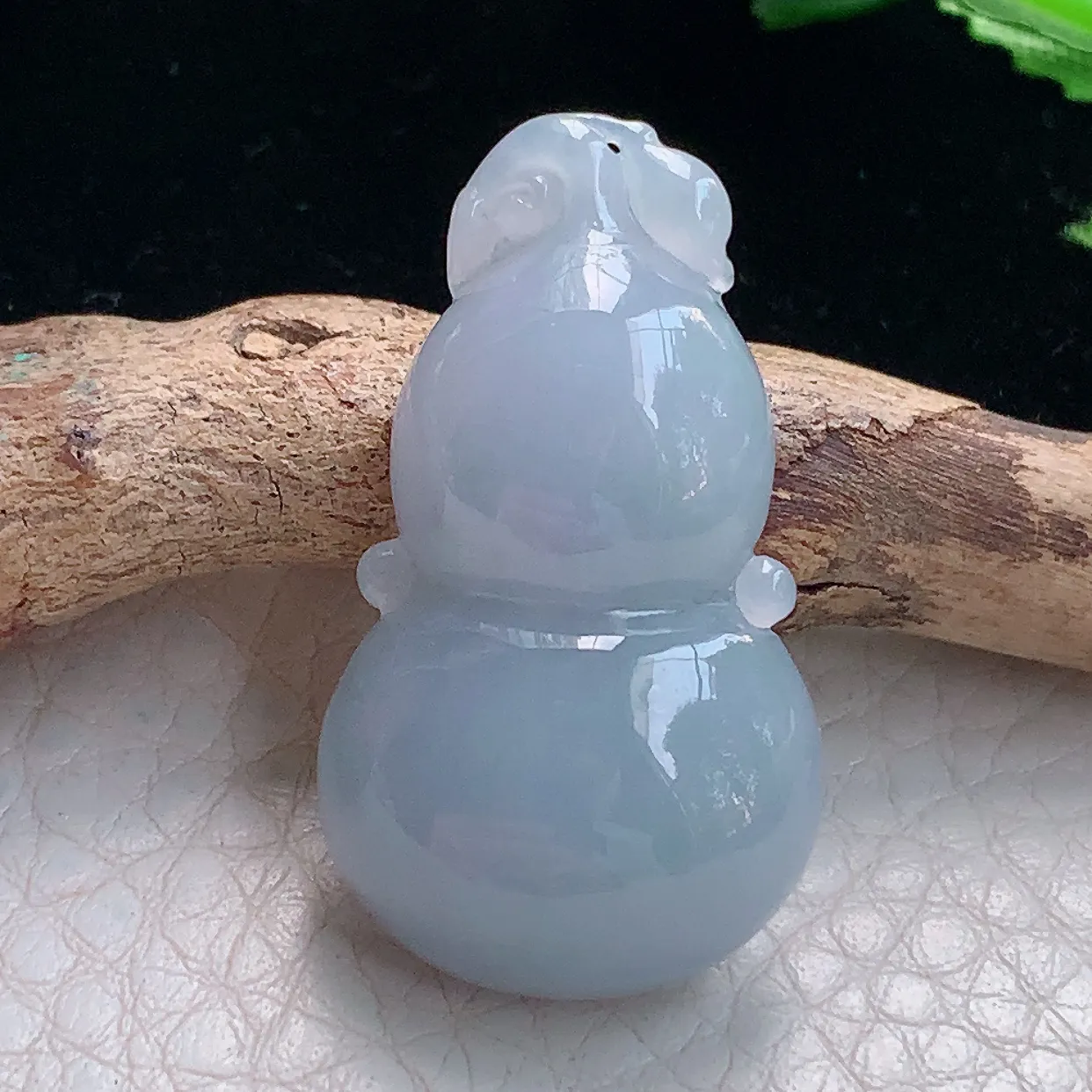 lz实拍34*19.5*7.8缅甸翡翠精雕紫罗兰饱满葫芦 玉葫芦玉项坠 玉挂件