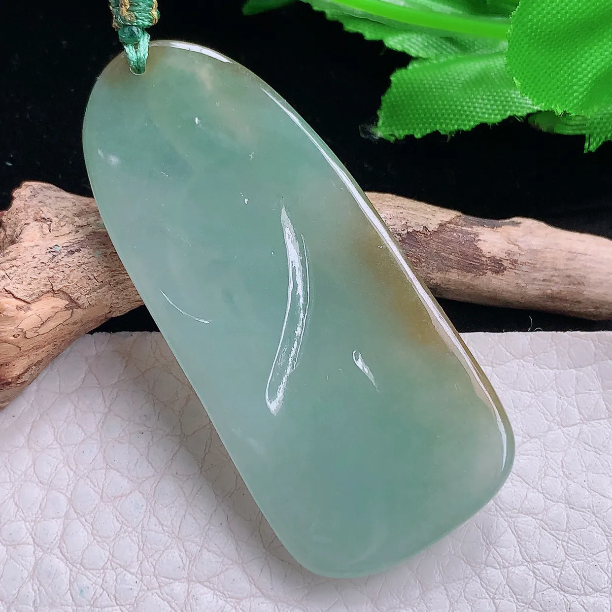 yn实拍57.8*26*5.8缅甸翡翠精雕冰双彩立体普贤菩萨 生肖守护神玉项坠 玉挂件