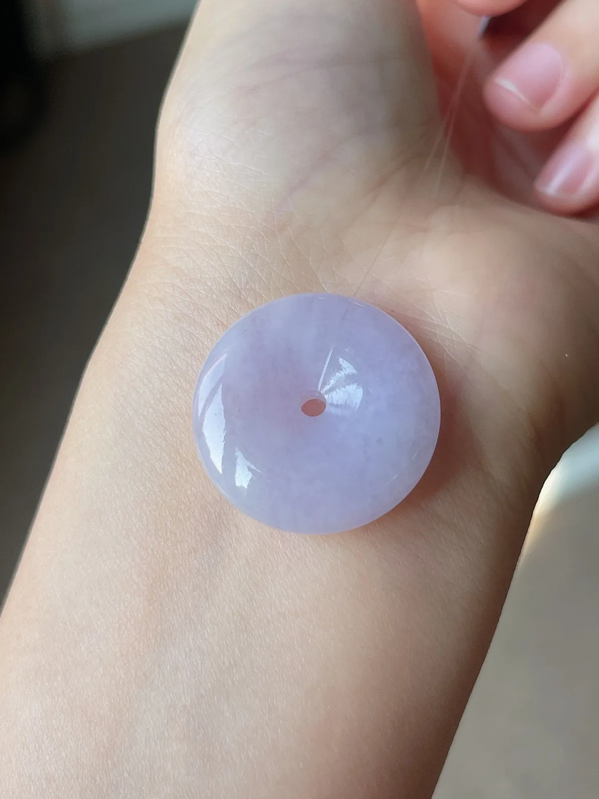 翡翠冰糯种紫色平安扣