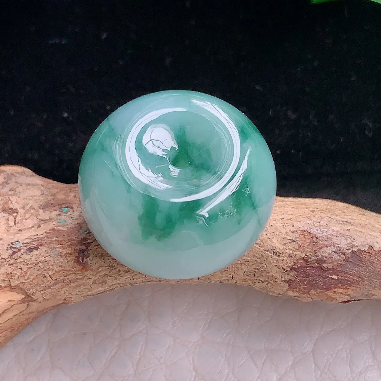 yn实拍21*12.3缅甸翡翠精雕冰飘花路路通 财运亨通玉项坠 玉挂件