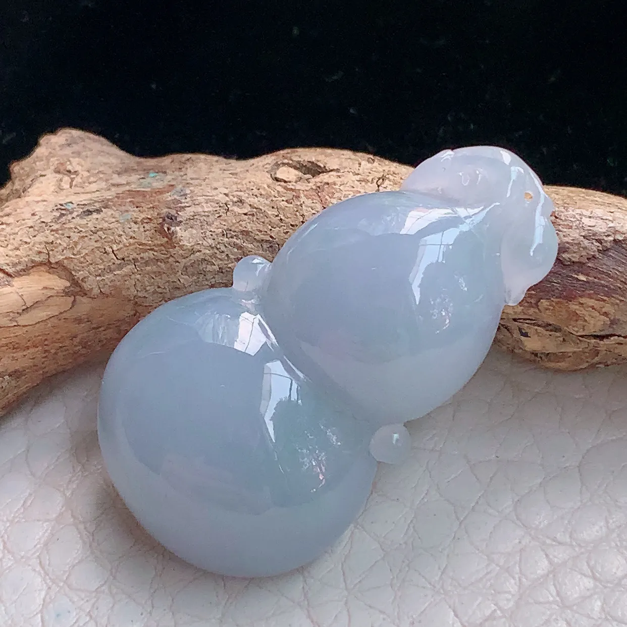 lz实拍34*19.5*7.8缅甸翡翠精雕紫罗兰饱满葫芦 玉葫芦玉项坠 玉挂件