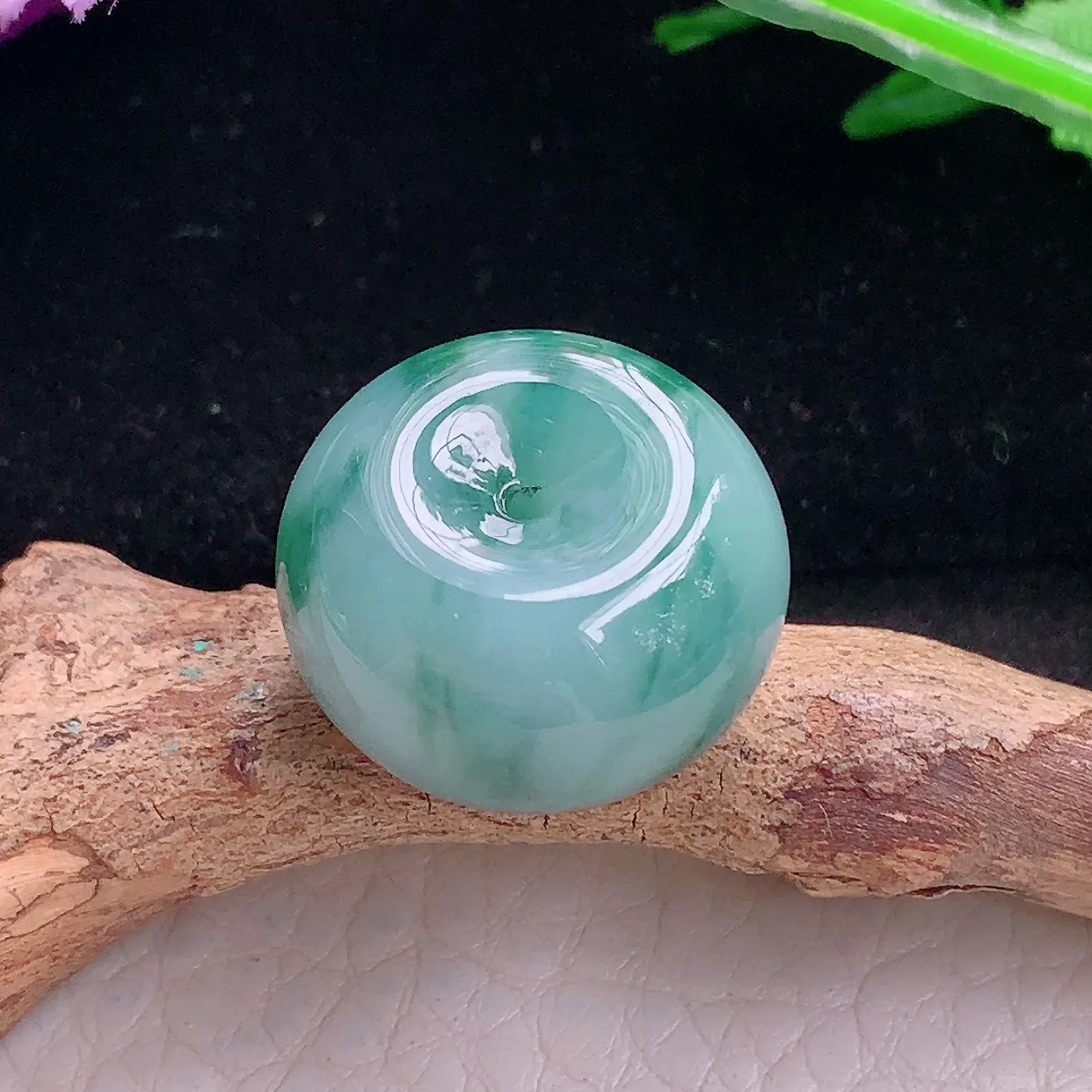 yn实拍21*12.3缅甸翡翠精雕冰飘花路路通 财运亨通玉项坠 玉挂件