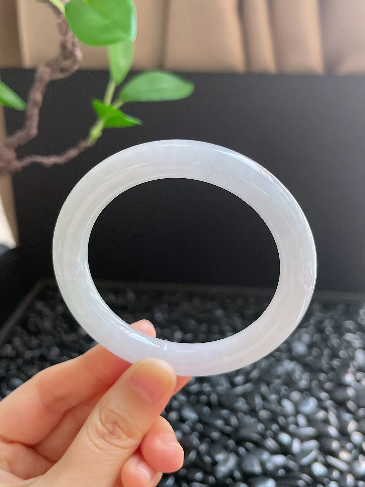 圆镯55.8圈口，翡翠手镯