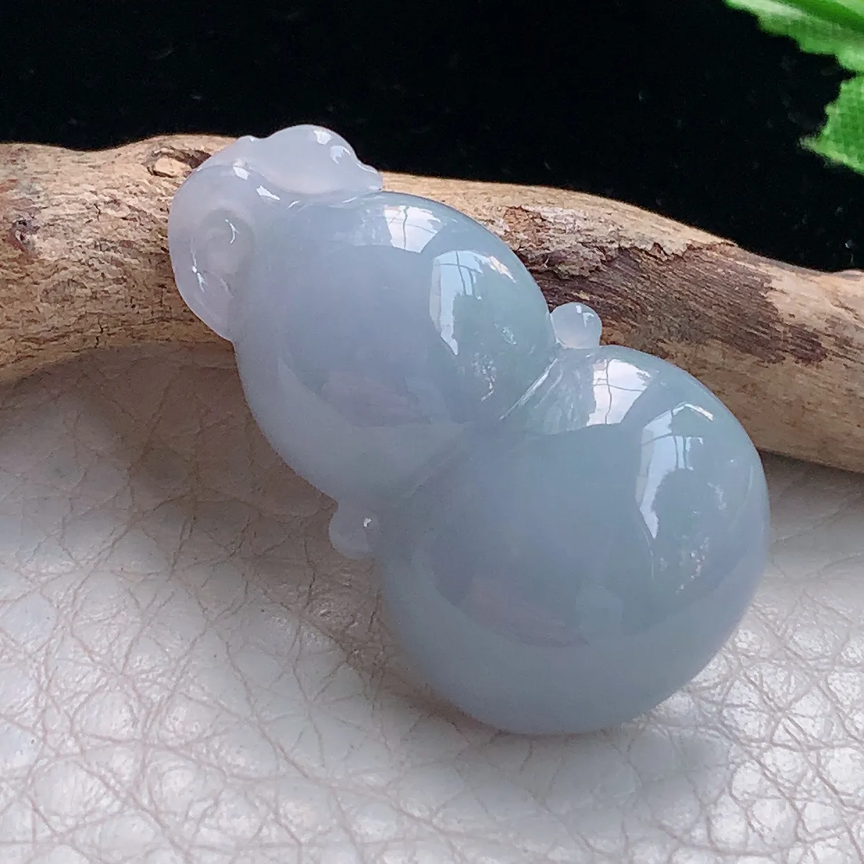 lz实拍34*19.5*7.8缅甸翡翠精雕紫罗兰饱满葫芦 玉葫芦玉项坠 玉挂件