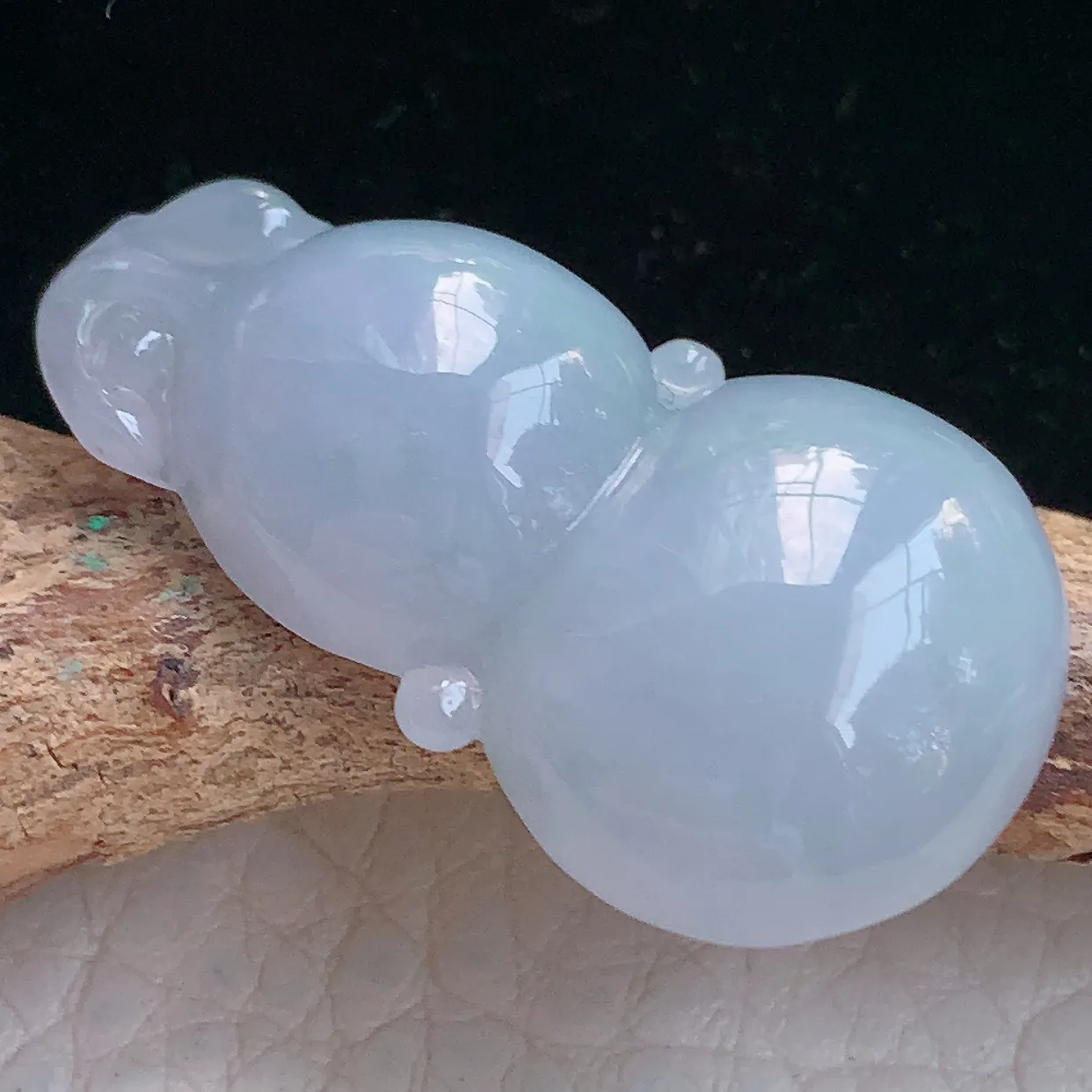 lz实拍34*19.5*7.8缅甸翡翠精雕紫罗兰饱满葫芦 玉葫芦玉项坠 玉挂件