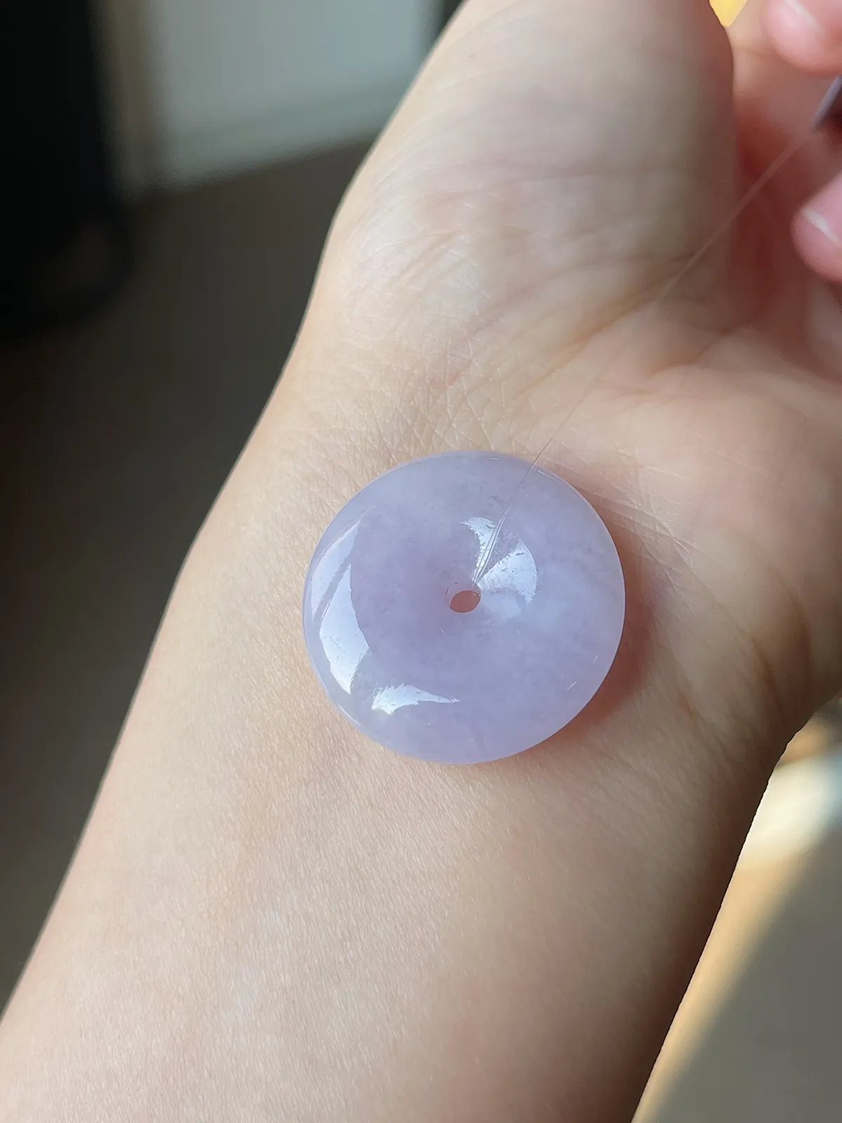 翡翠冰糯种紫色平安扣