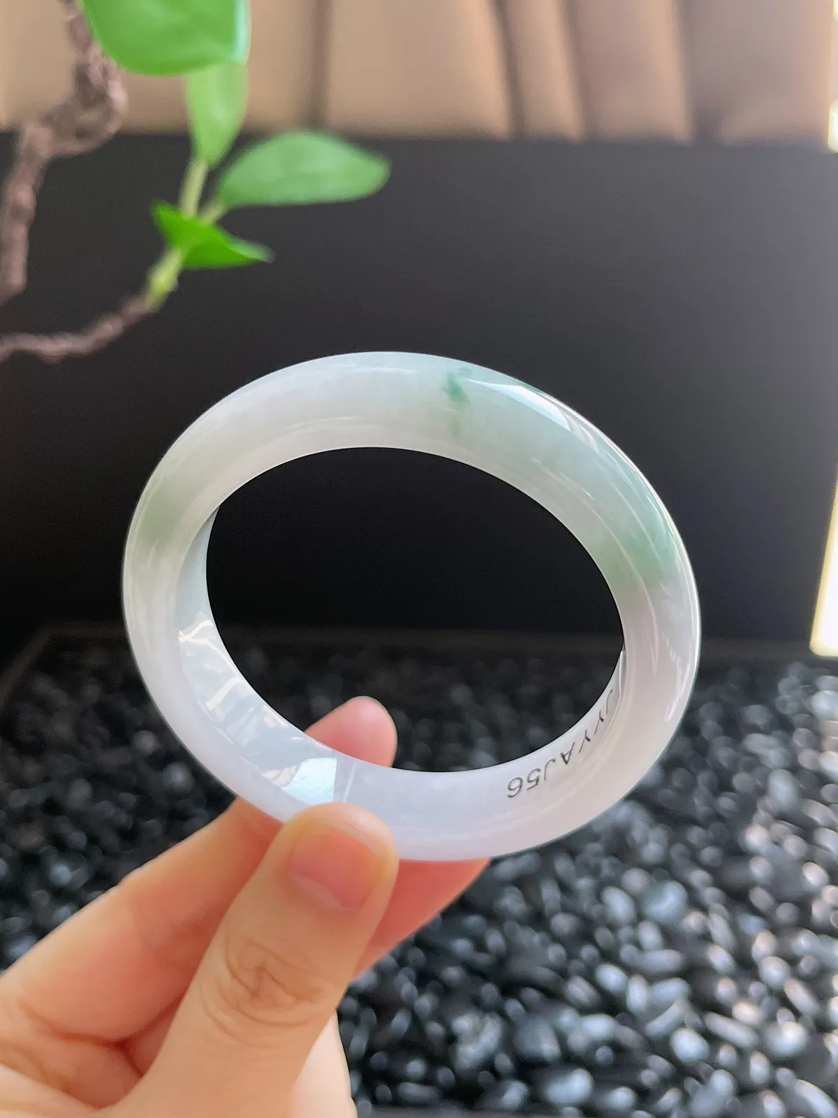 正圈51.5圈口，翡翠糯化种飘花手镯