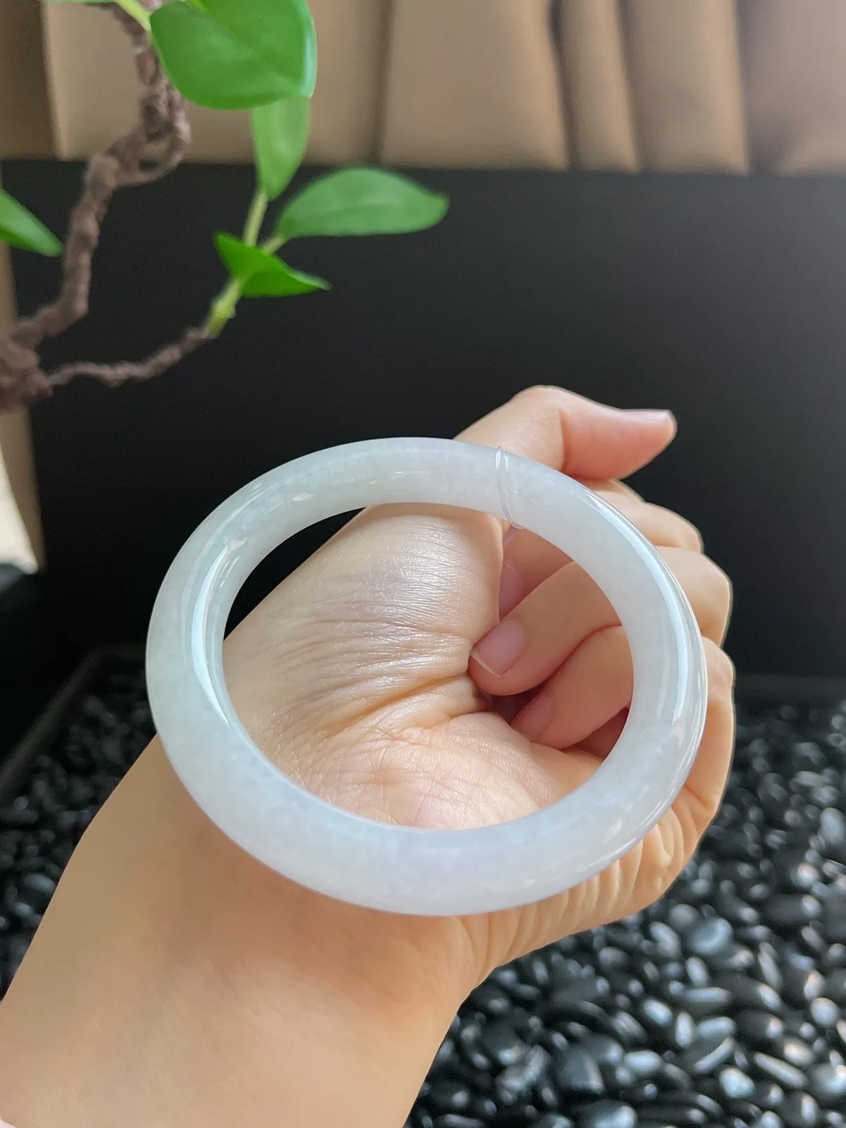 圆镯55.8圈口，翡翠手镯