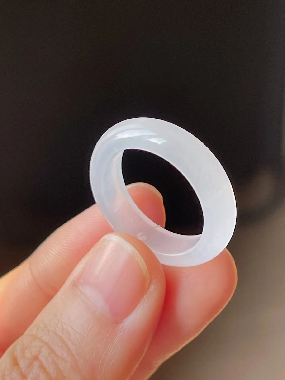 翡翠冰糯种白色戒指