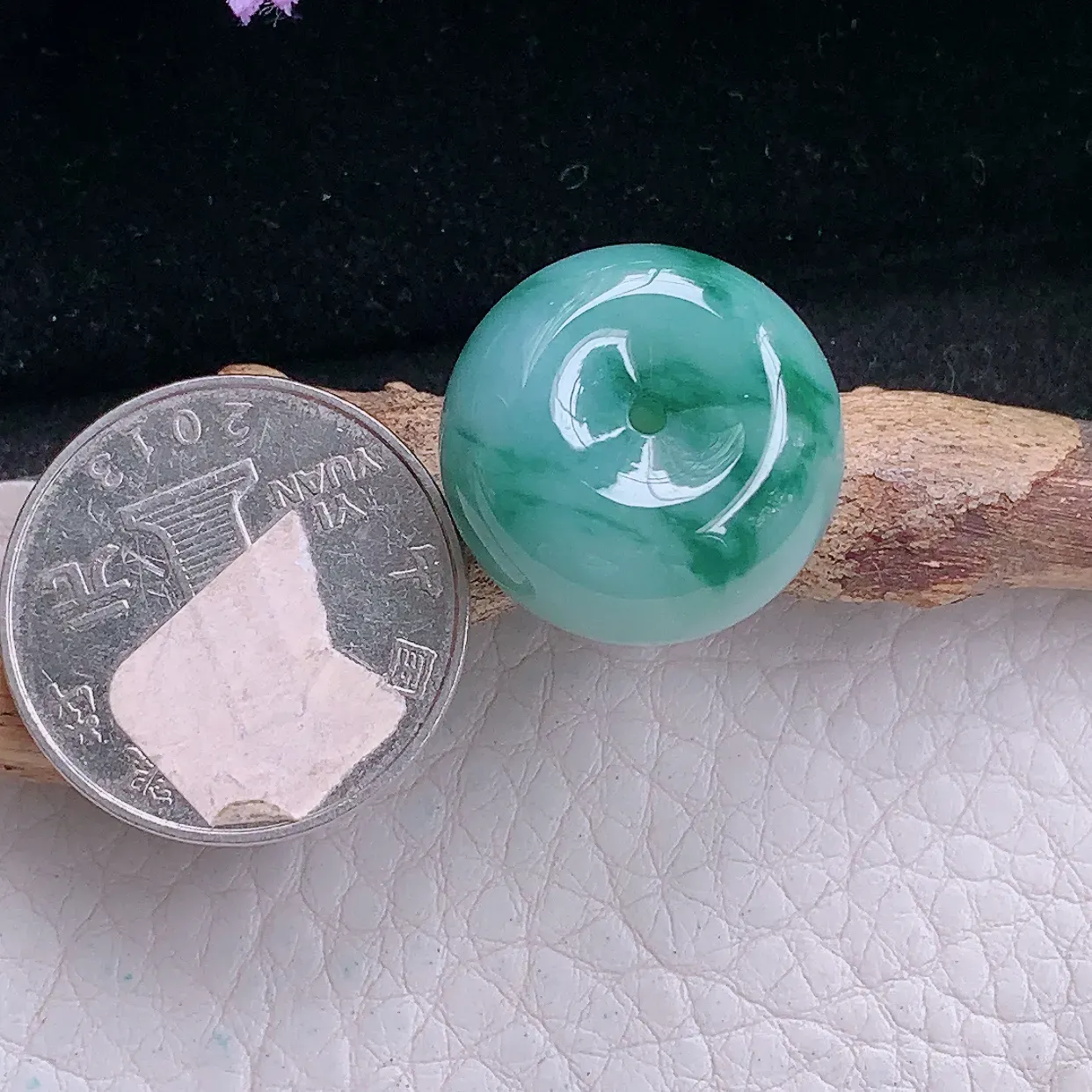 yn实拍21*12.3缅甸翡翠精雕冰飘花路路通 财运亨通玉项坠 玉挂件