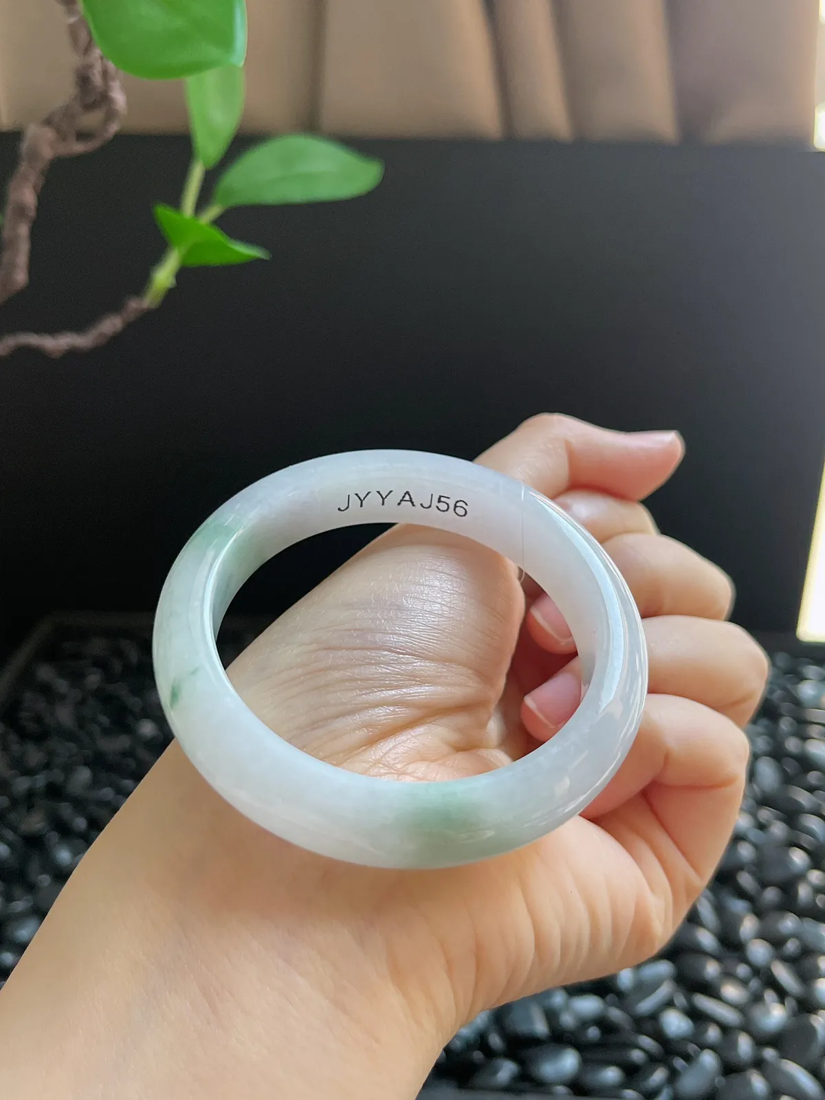 正圈51.5圈口，翡翠糯化种飘花手镯