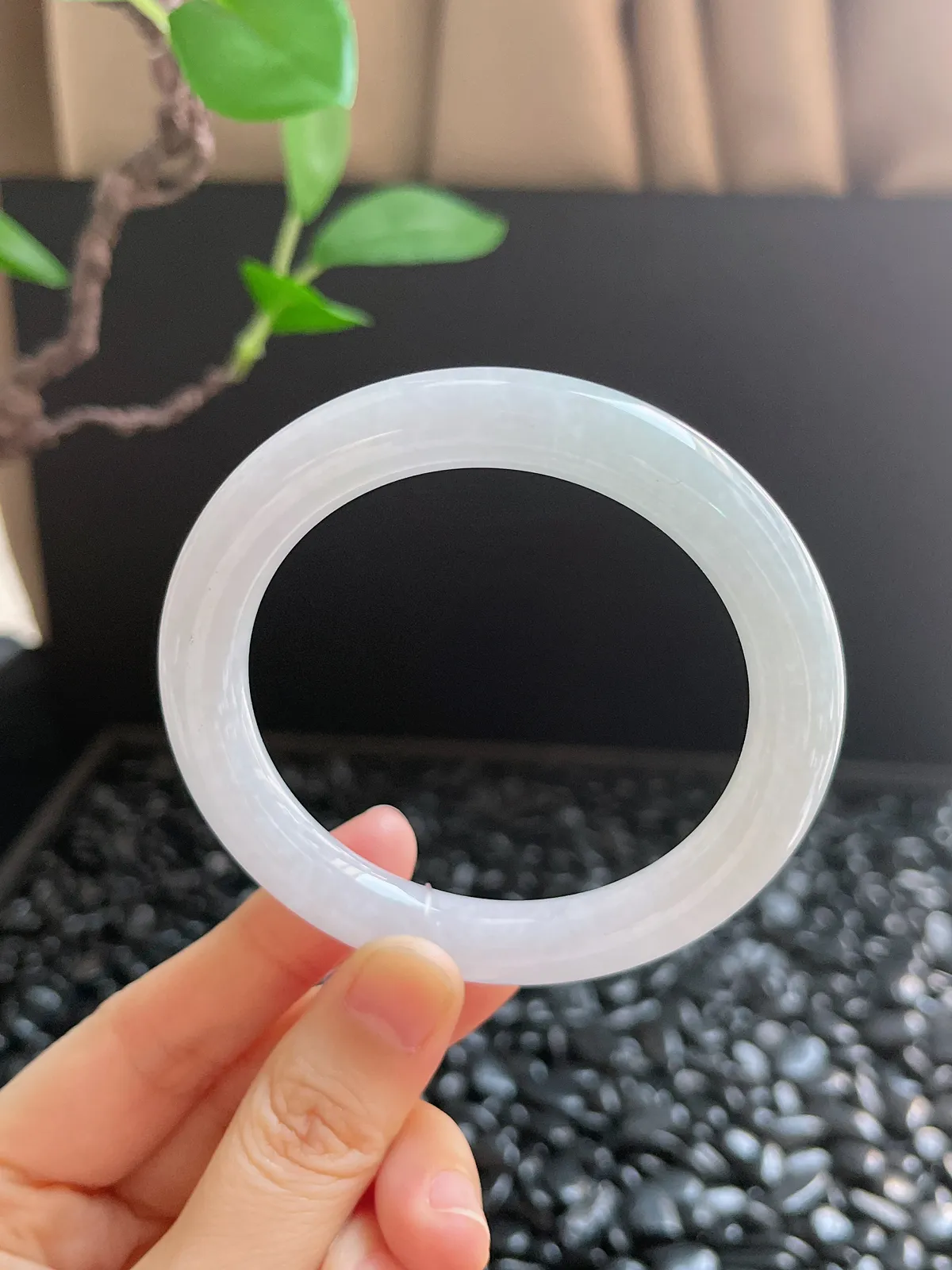 圆镯55.8圈口，翡翠手镯