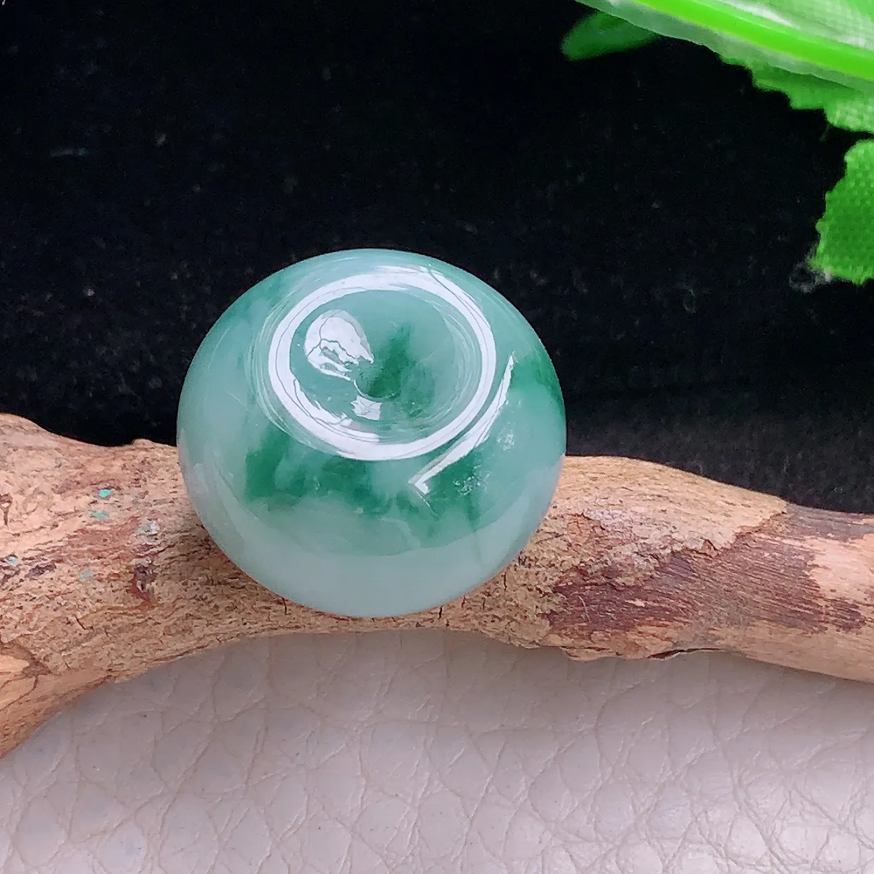 yn实拍21*12.3缅甸翡翠精雕冰飘花路路通 财运亨通玉项坠 玉挂件