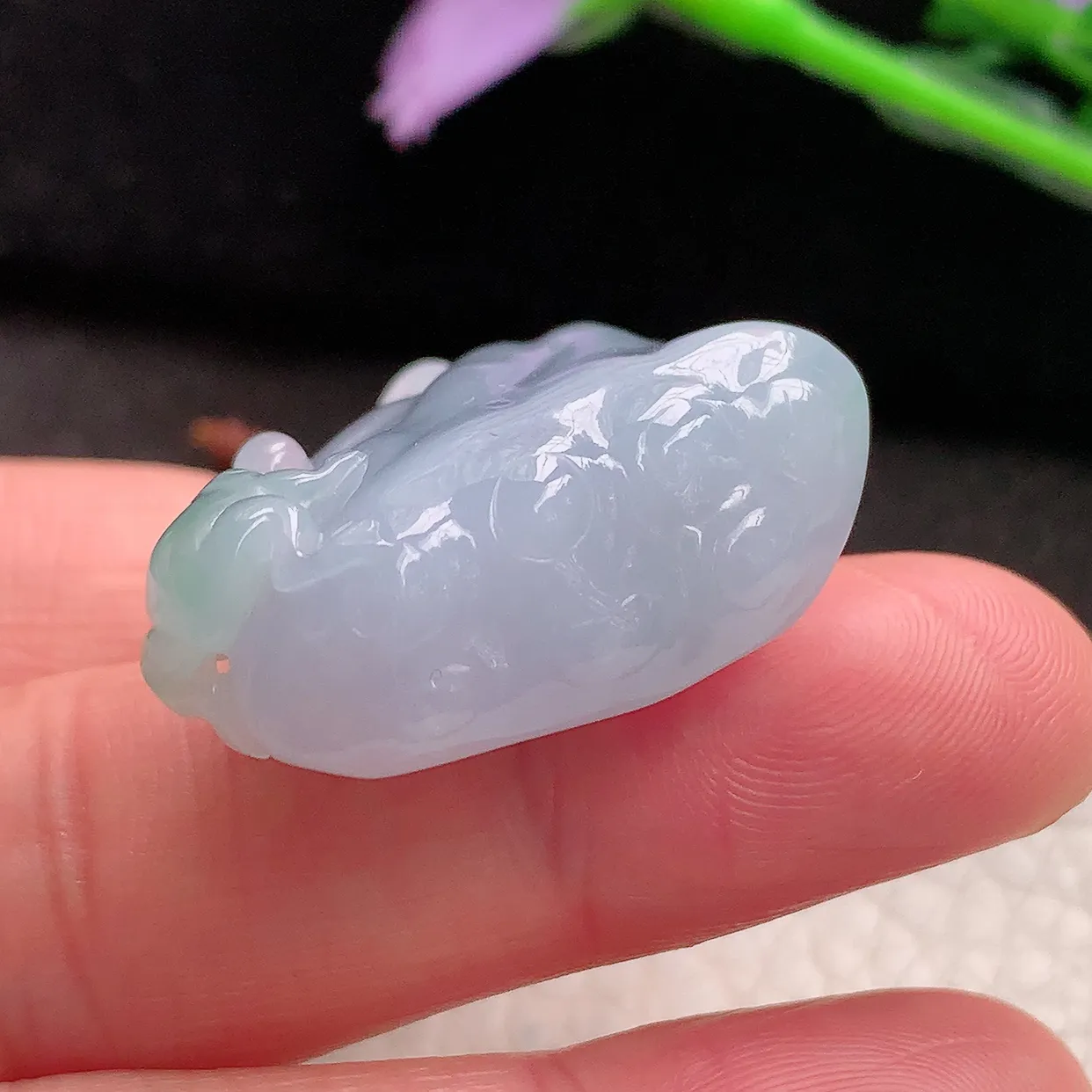 py实拍33.8*20*7.5缅甸翡翠精雕春带多莲蓬 多子多孙玉吊坠