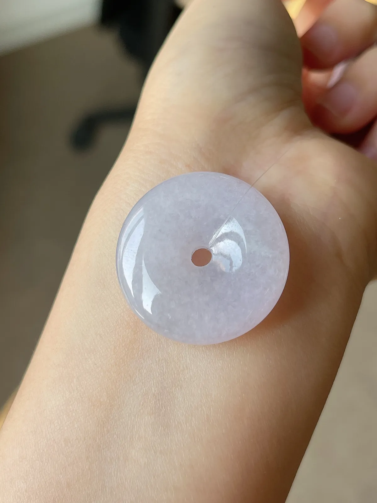 翡翠冰糯种白色平安扣