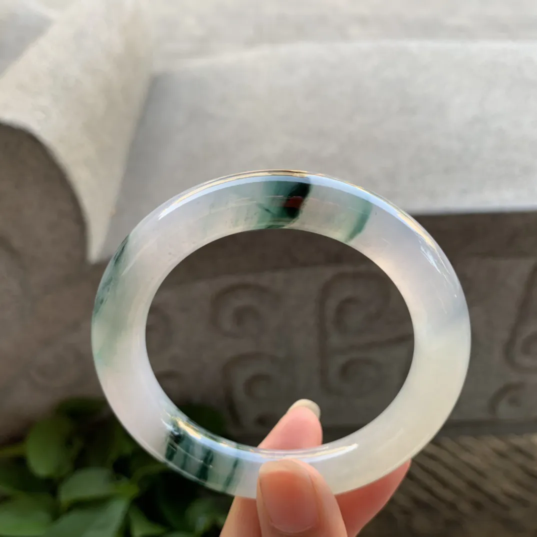 圈口 54.8-11.2【冰飘花圆条手镯】圆条54 55可戴