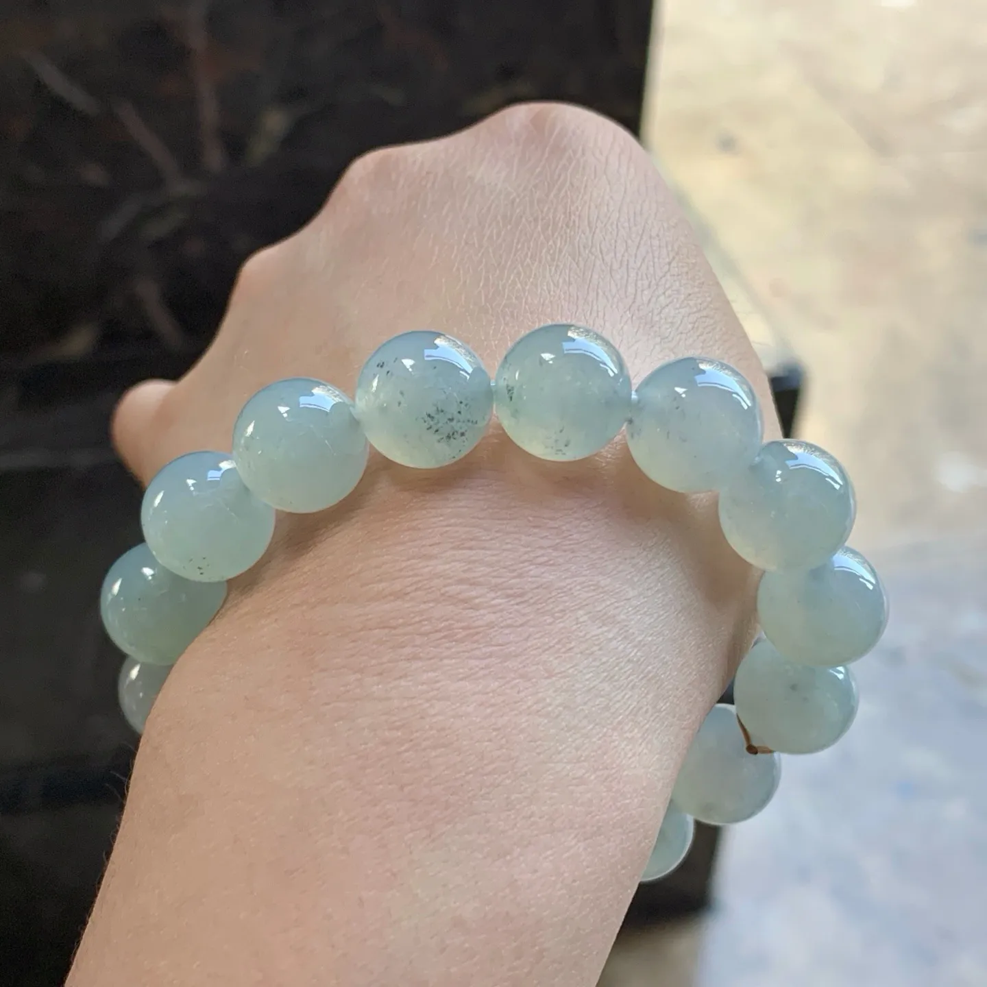 冰种手串^_^大颗 冰透