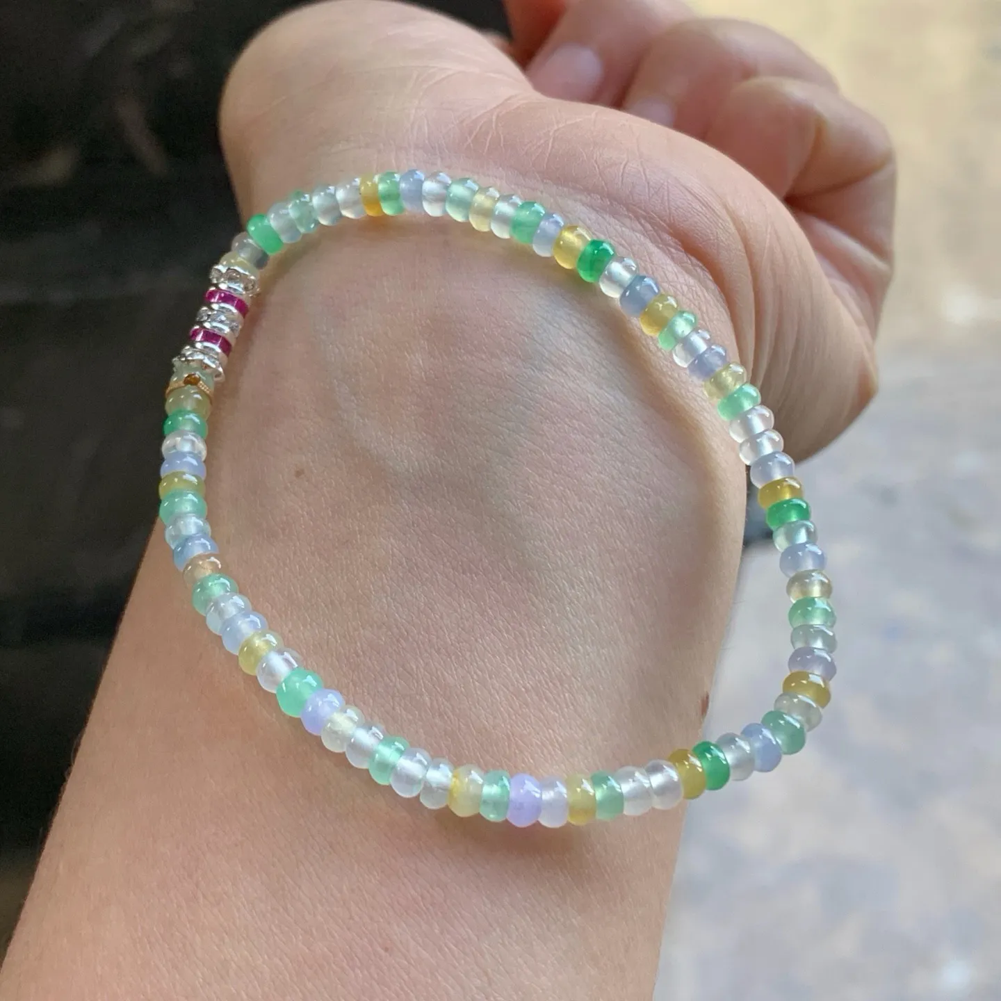 冰种手串^_^清新冰透 亮眼