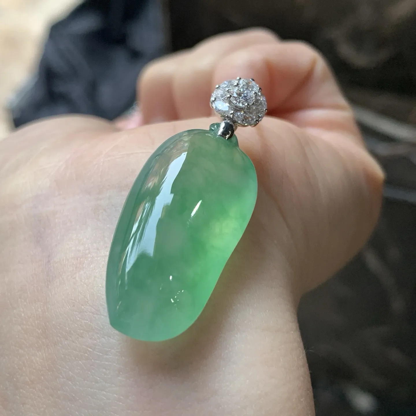 冰种绿花绿花福瓜
有种有色～饱满品相好