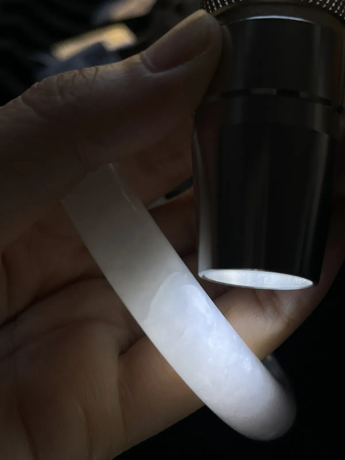 正圈57圈口，翡翠冰糯种飘花手镯