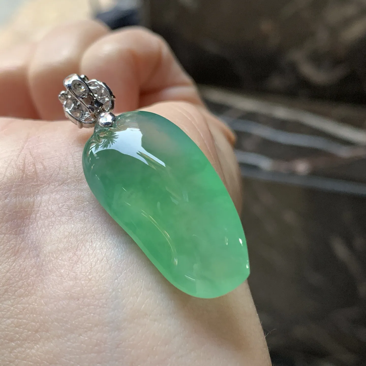 冰种绿花绿花福瓜
有种有色～饱满品相好