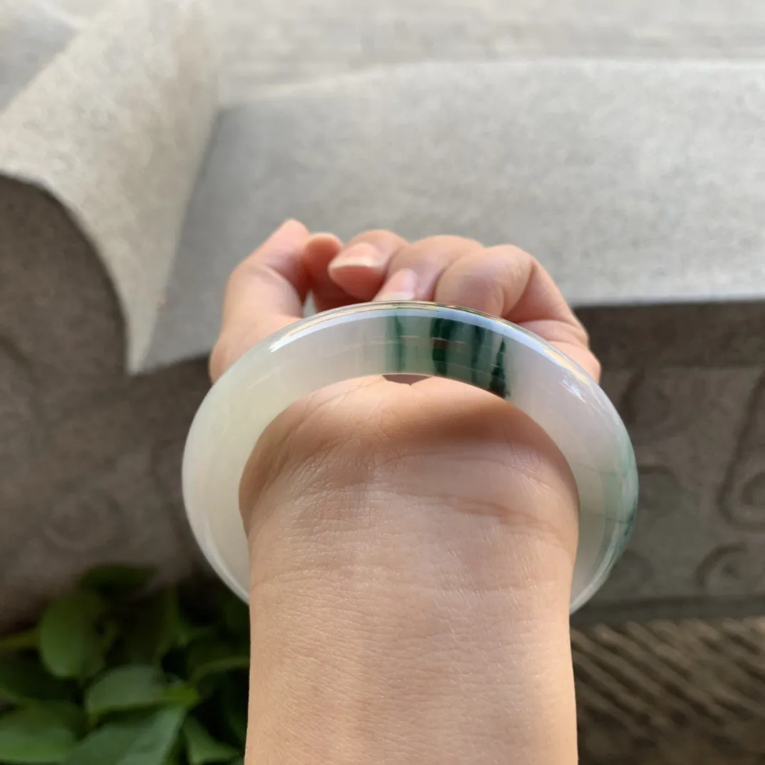 圈口 54.8-11.2【冰飘花圆条手镯】圆条54 55可戴