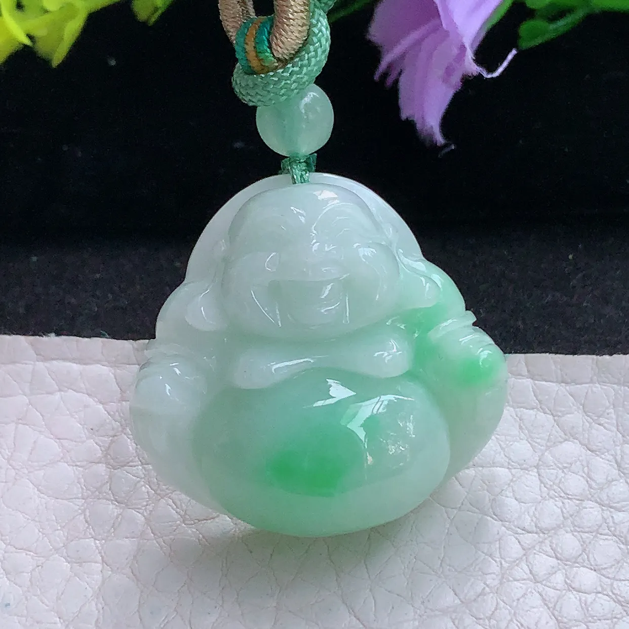 zen实拍30.5*31.8*12.6缅甸翡翠清爽饱满佛公 弥勒佛玉挂件