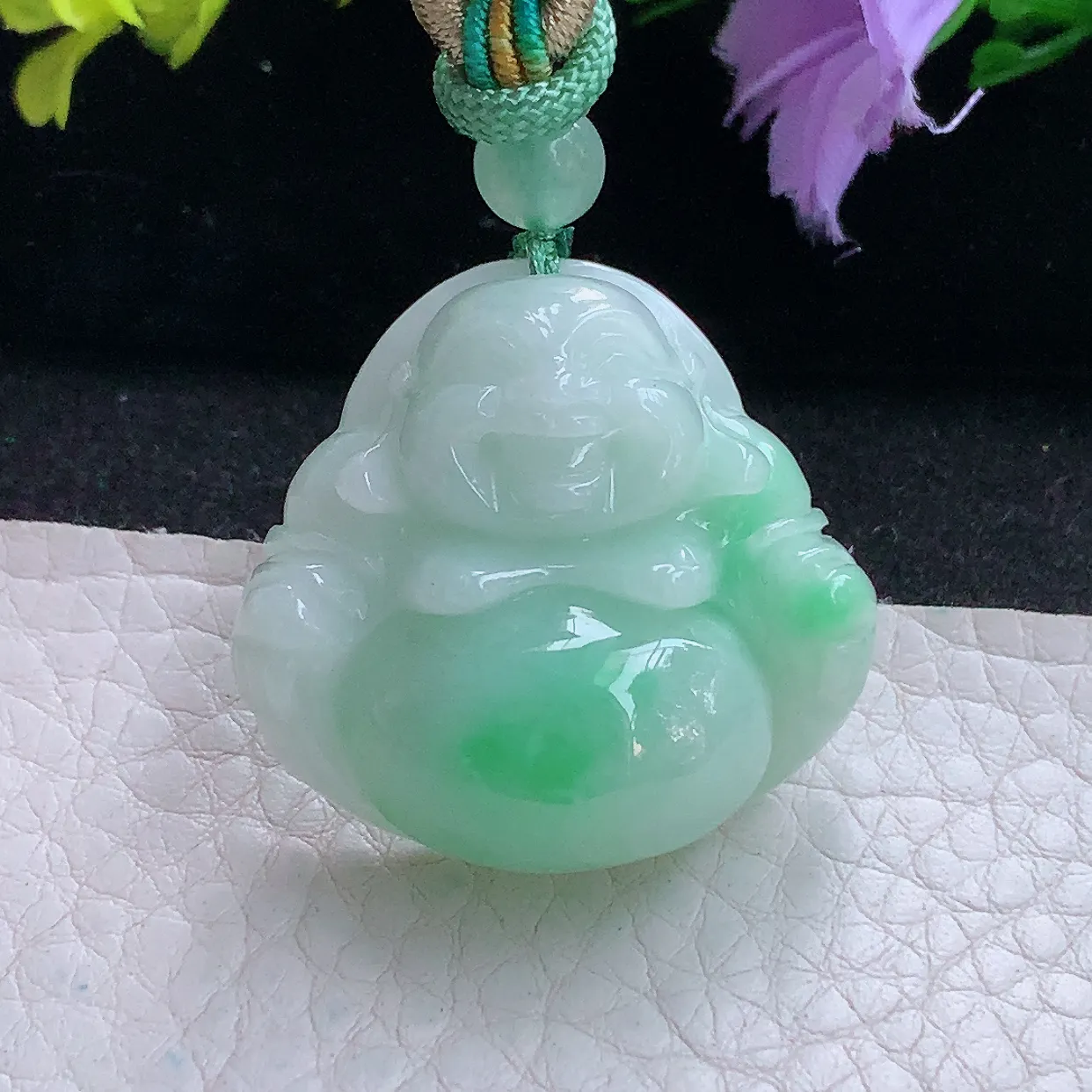 zen实拍30.5*31.8*12.6缅甸翡翠清爽饱满佛公 弥勒佛玉挂件