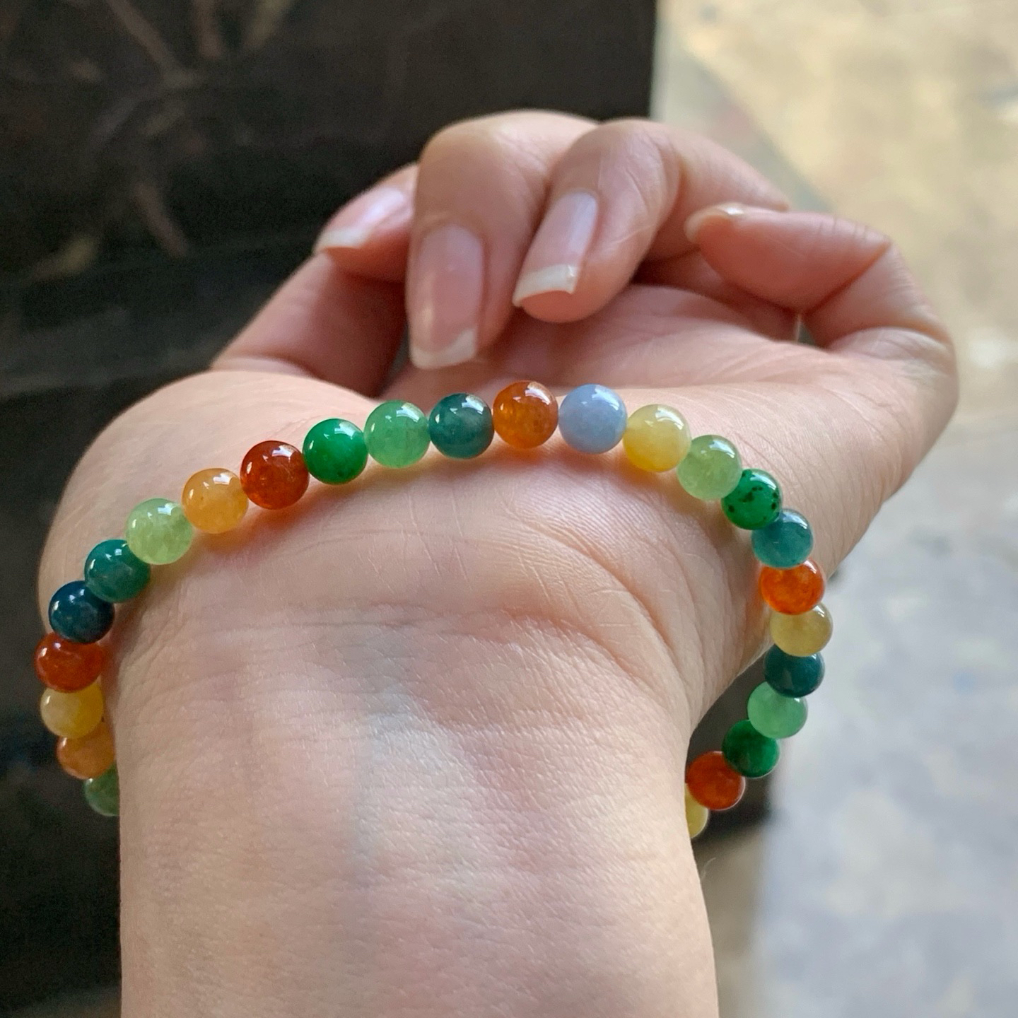 多彩手串^_^鲜艳 浓郁 玉质温润