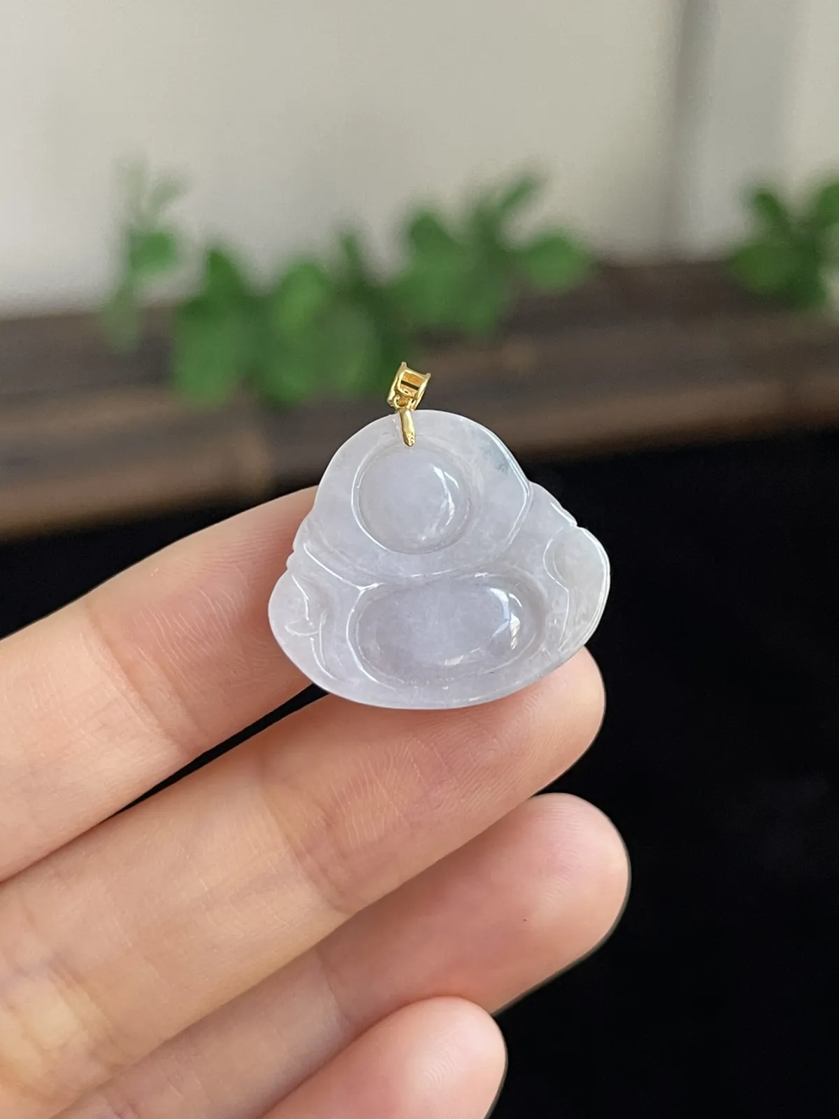 翡翠吊坠，印记：G18K