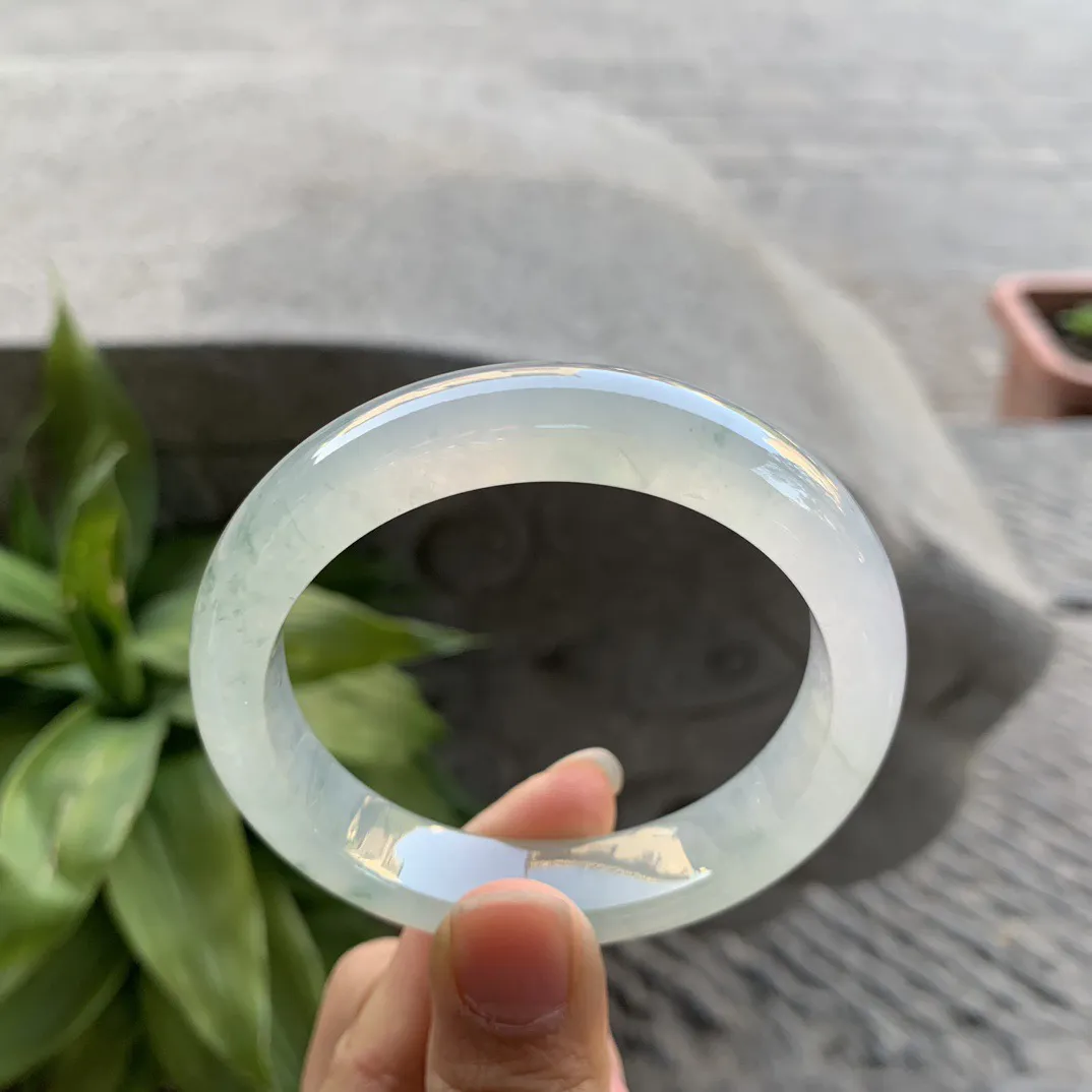 圈口54.3-12.9-8.4 【高冰飘花正圈手镯】正圈54 55可戴