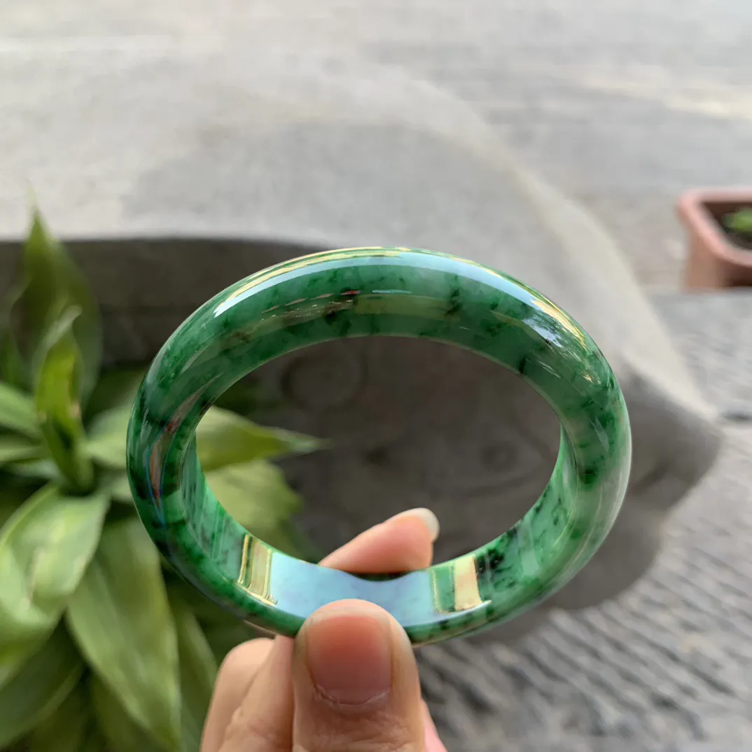 小圈口 53-12.6-8.4【满绿正圈手镯】正圈53 54可戴