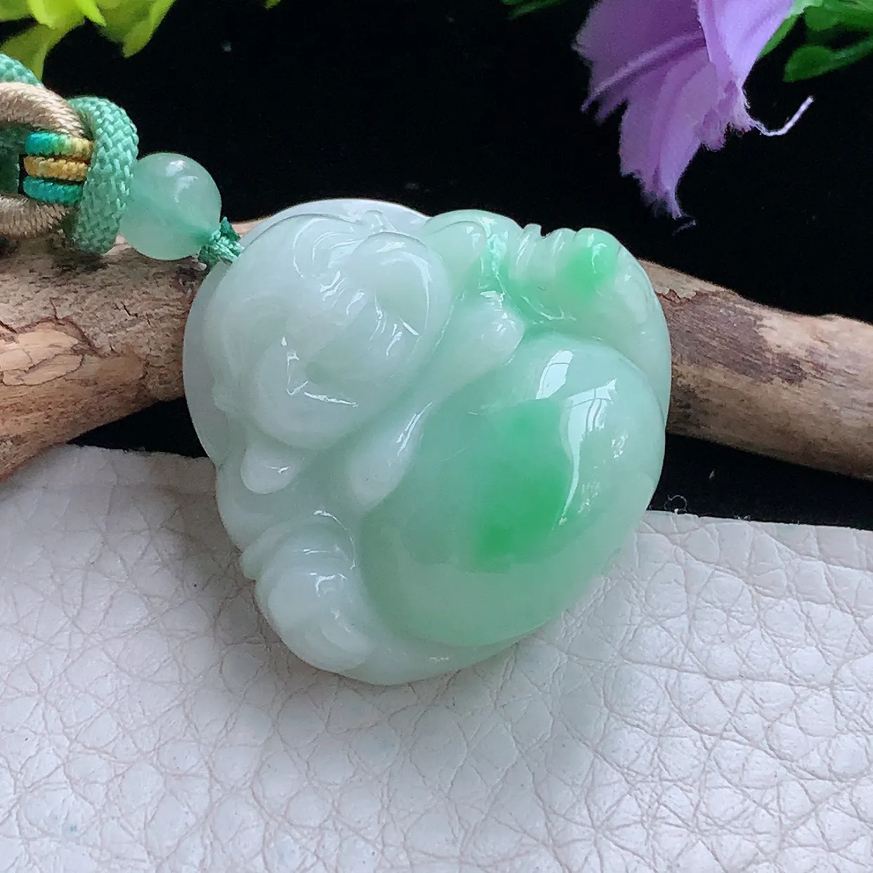 zen实拍30.5*31.8*12.6缅甸翡翠清爽饱满佛公 弥勒佛玉挂件