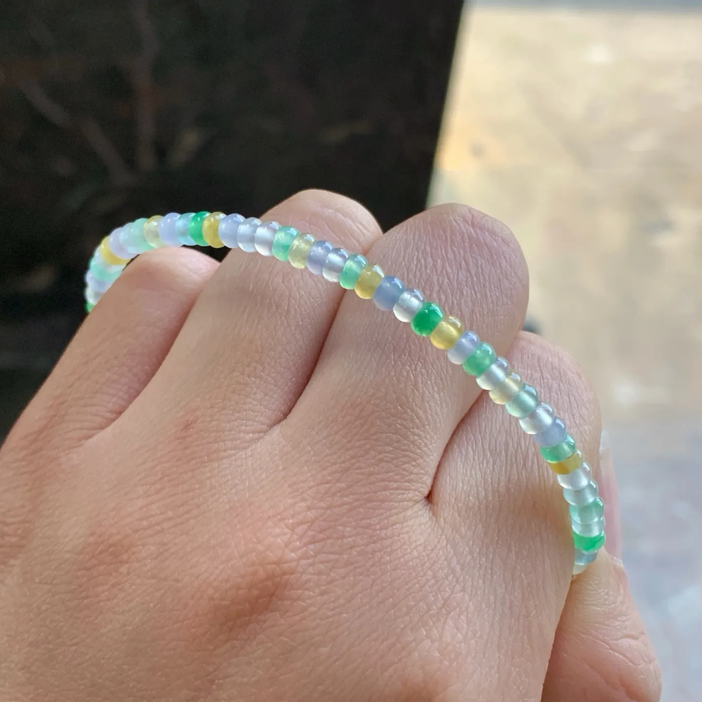 冰种手串^_^清新冰透 亮眼