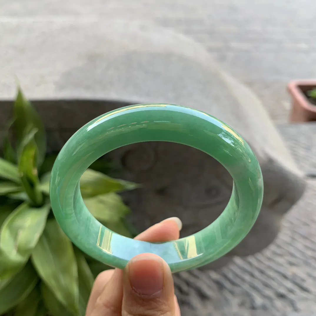 圈口 54.8-12.7-9【满绿正圈手镯】  正圈54 55可戴