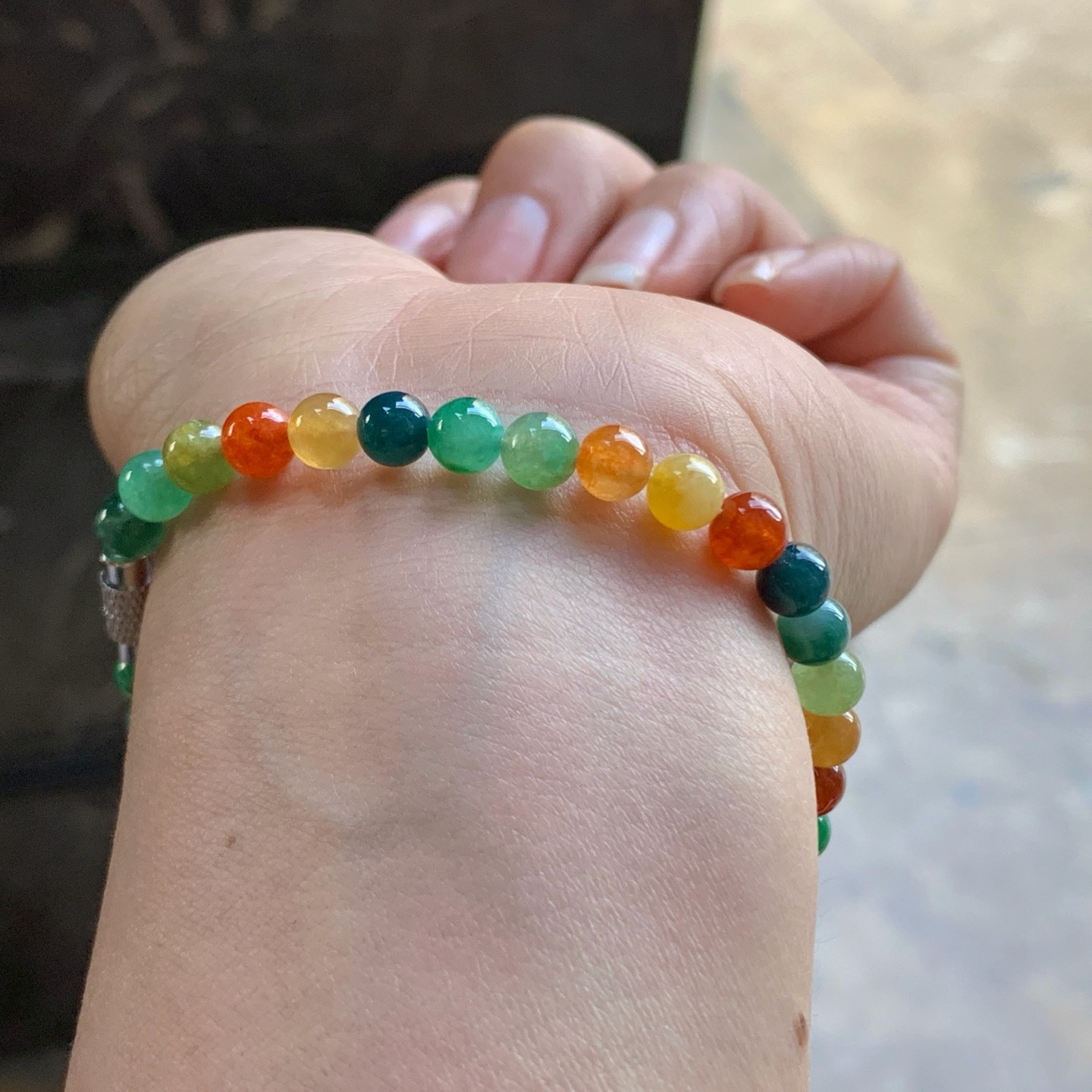 多彩手串^_^鲜艳 浓郁 玉质温润