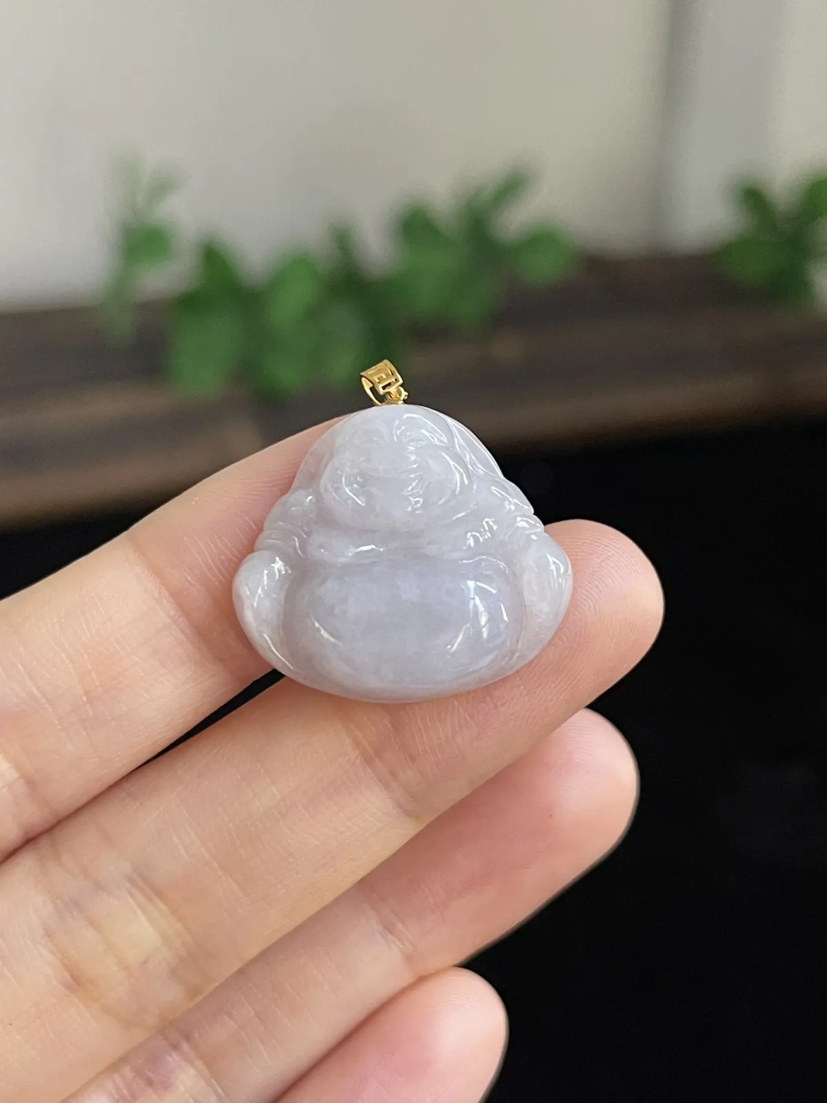 翡翠吊坠，印记：G18K