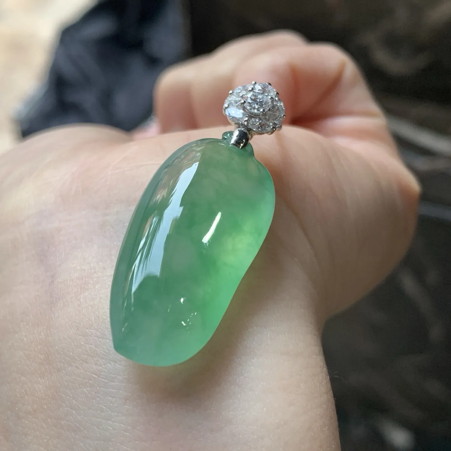 冰种绿花绿花福瓜
有种有色～饱满品相好