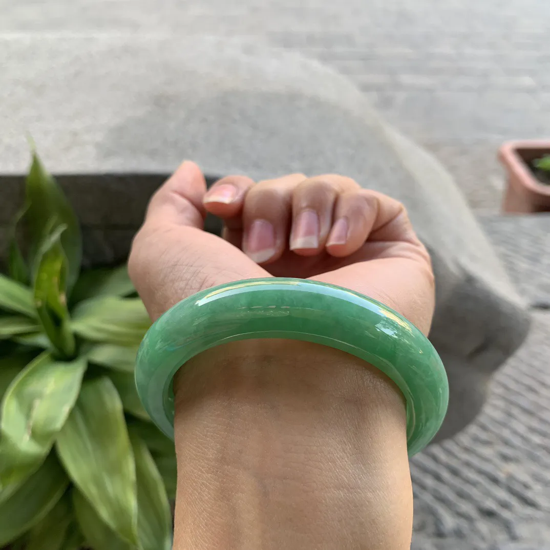 圈口 54.8-12.7-9【满绿正圈手镯】  正圈54 55可戴