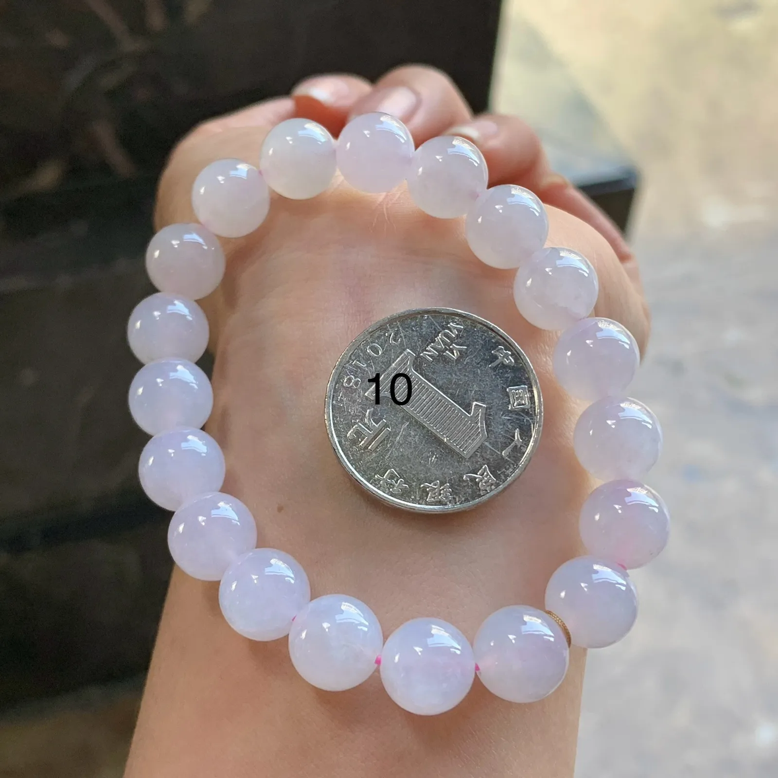 冰种粉紫手串^_^清新 水润