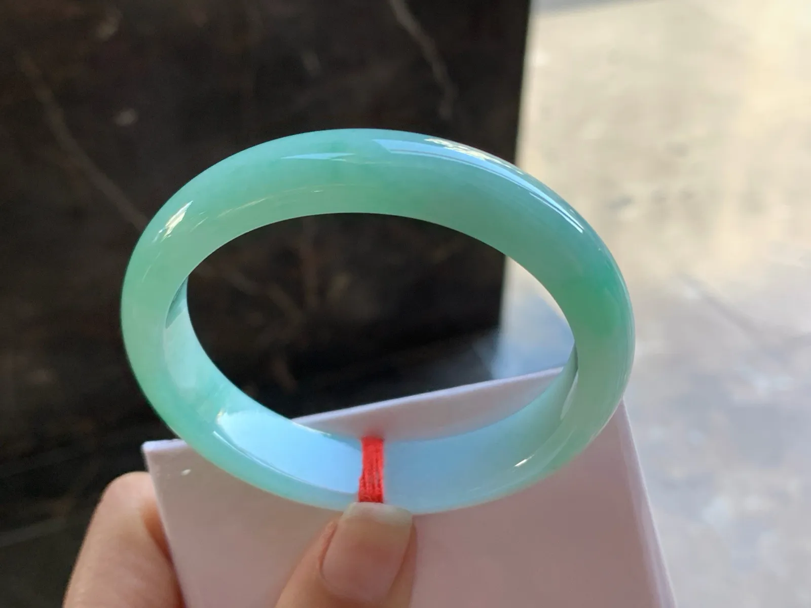 55.8-12.7-7.5 

晴率贵妃手镯^_^清新 正圈53可以带