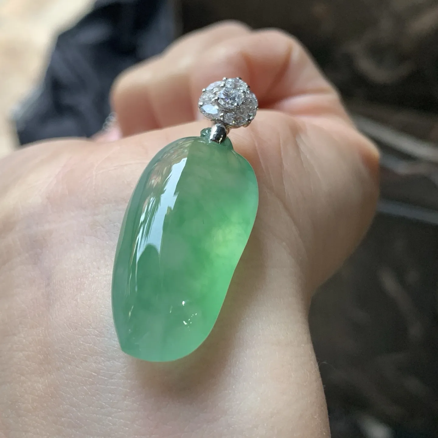 冰种绿花绿花福瓜
有种有色～饱满品相好