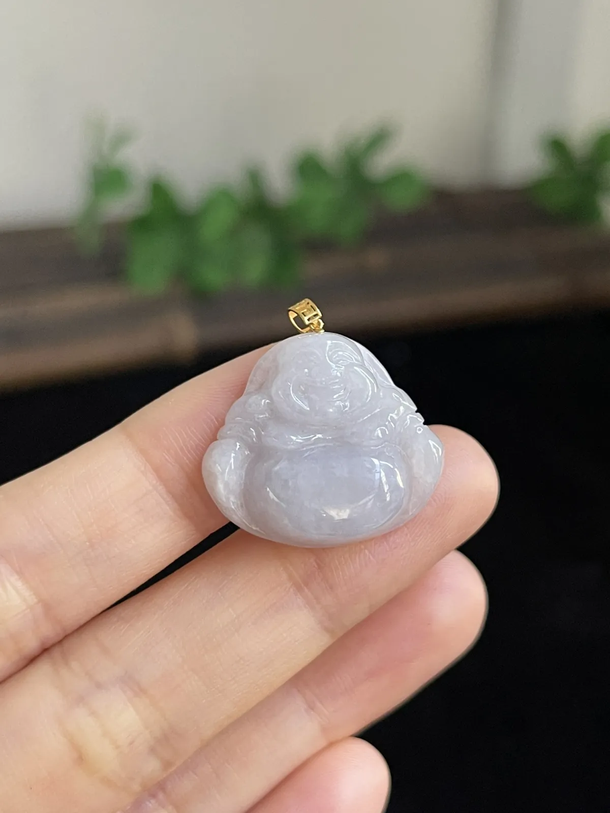 翡翠吊坠，印记：G18K