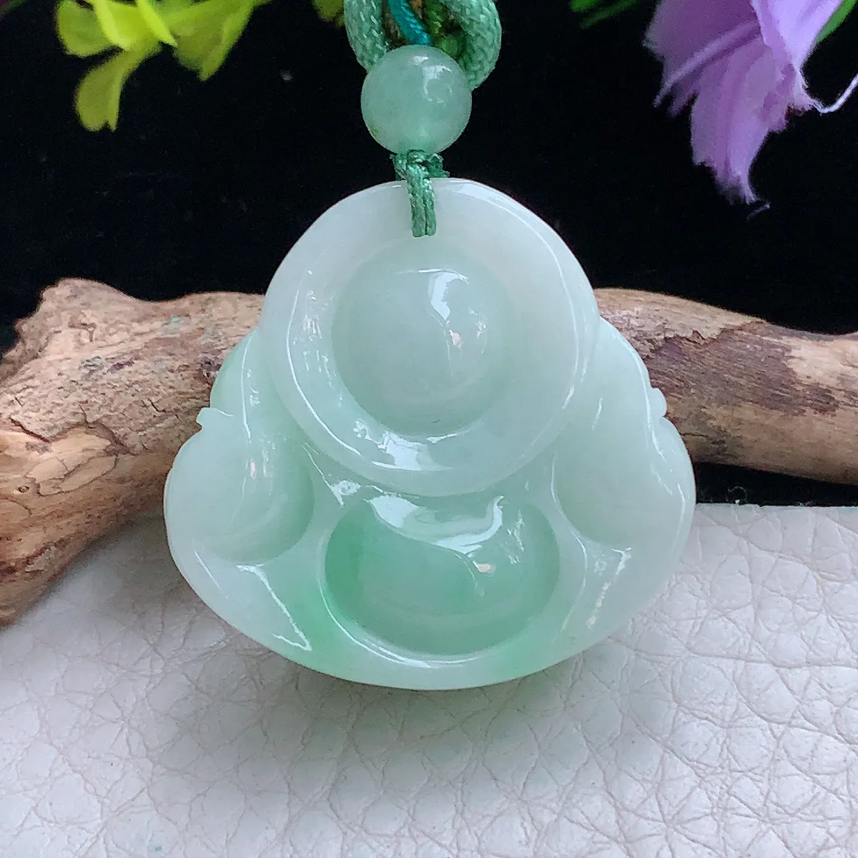 zen实拍30.5*31.8*12.6缅甸翡翠清爽饱满佛公 弥勒佛玉挂件