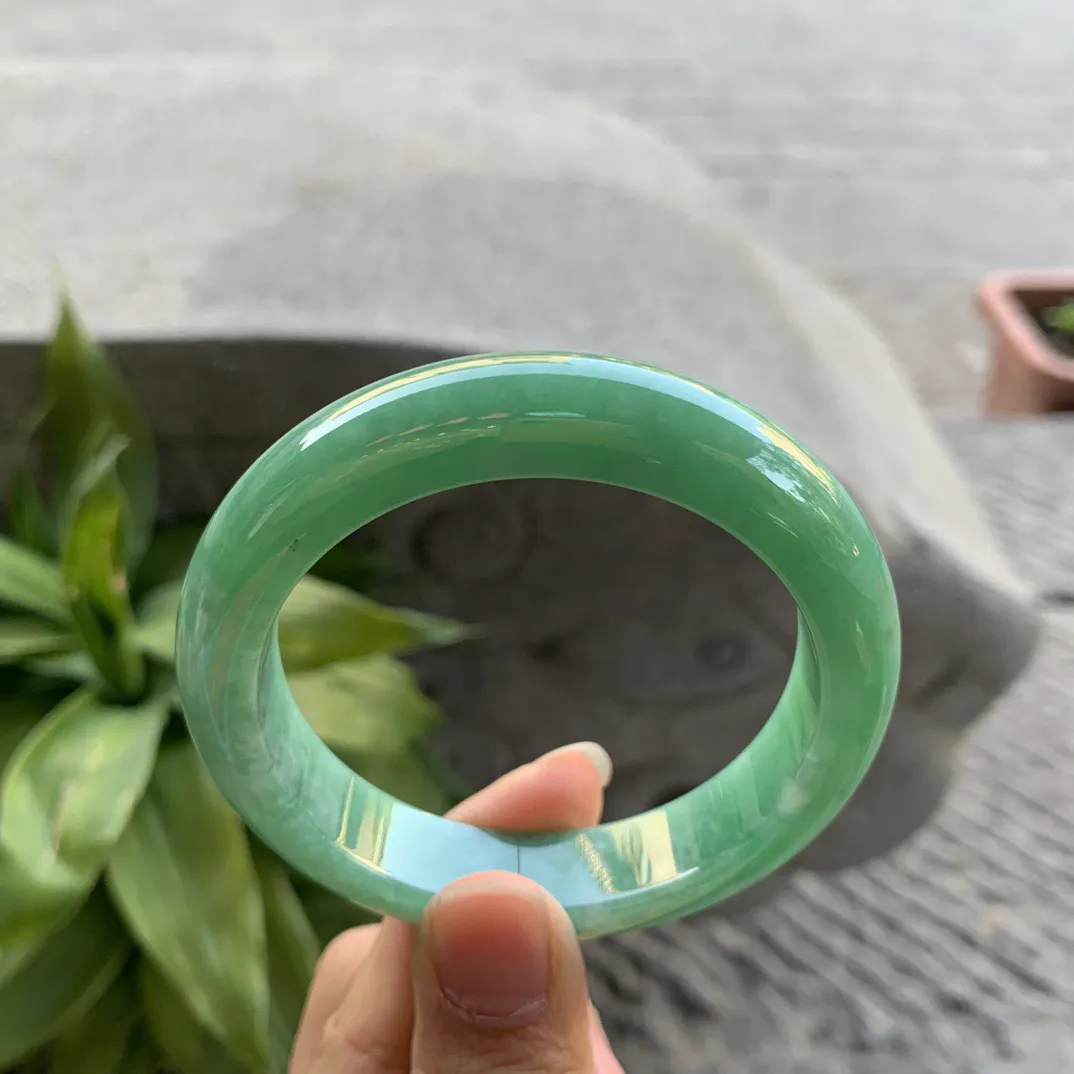 圈口 54.8-12.7-9【满绿正圈手镯】  正圈54 55可戴