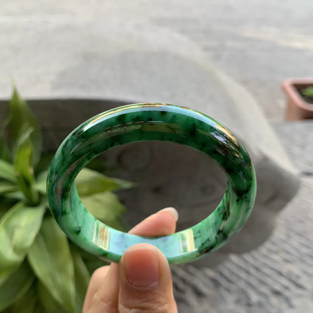 小圈口 53-12.6-8.4【满绿正圈手镯】正圈53 54可戴