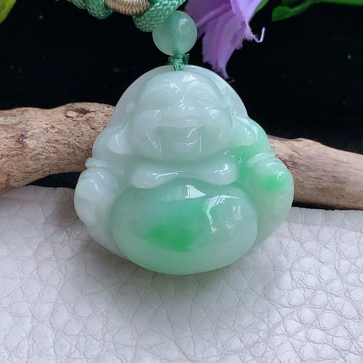 zen实拍30.5*31.8*12.6缅甸翡翠清爽饱满佛公 弥勒佛玉挂件