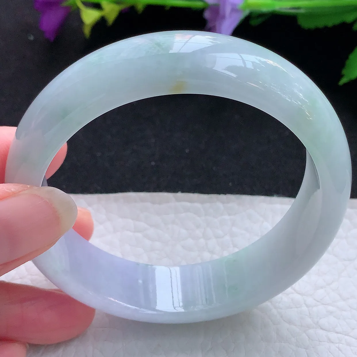 nr实拍59*16.8*8轮胎镯 天然缅甸翡翠玉手镯春带彩珠宝宽边玉手环