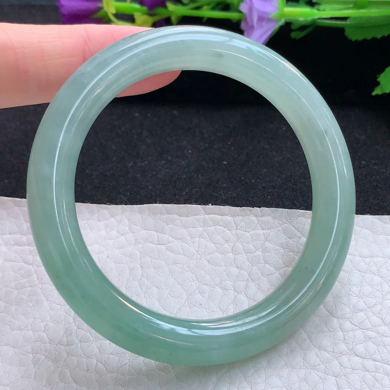 xc实拍54*9.7*9.2美人镯 天然缅甸翡翠玉手镯冰晴圆条玉手环 叮当镯